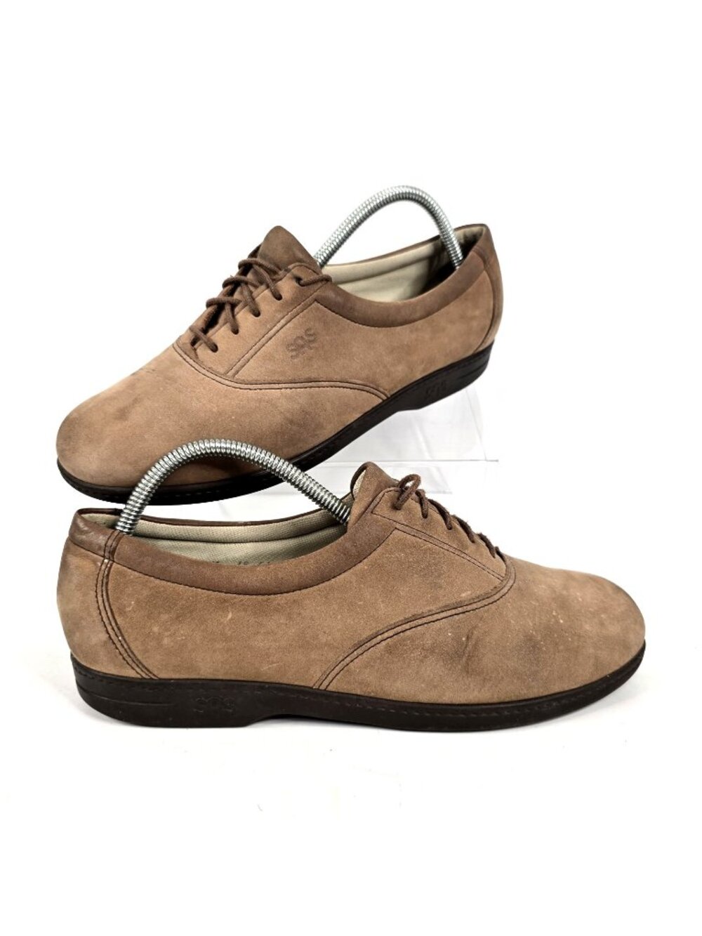 SAS Brown Leather Comfort Casual Oxford Type Shoes Made USA Women's Size 8.5